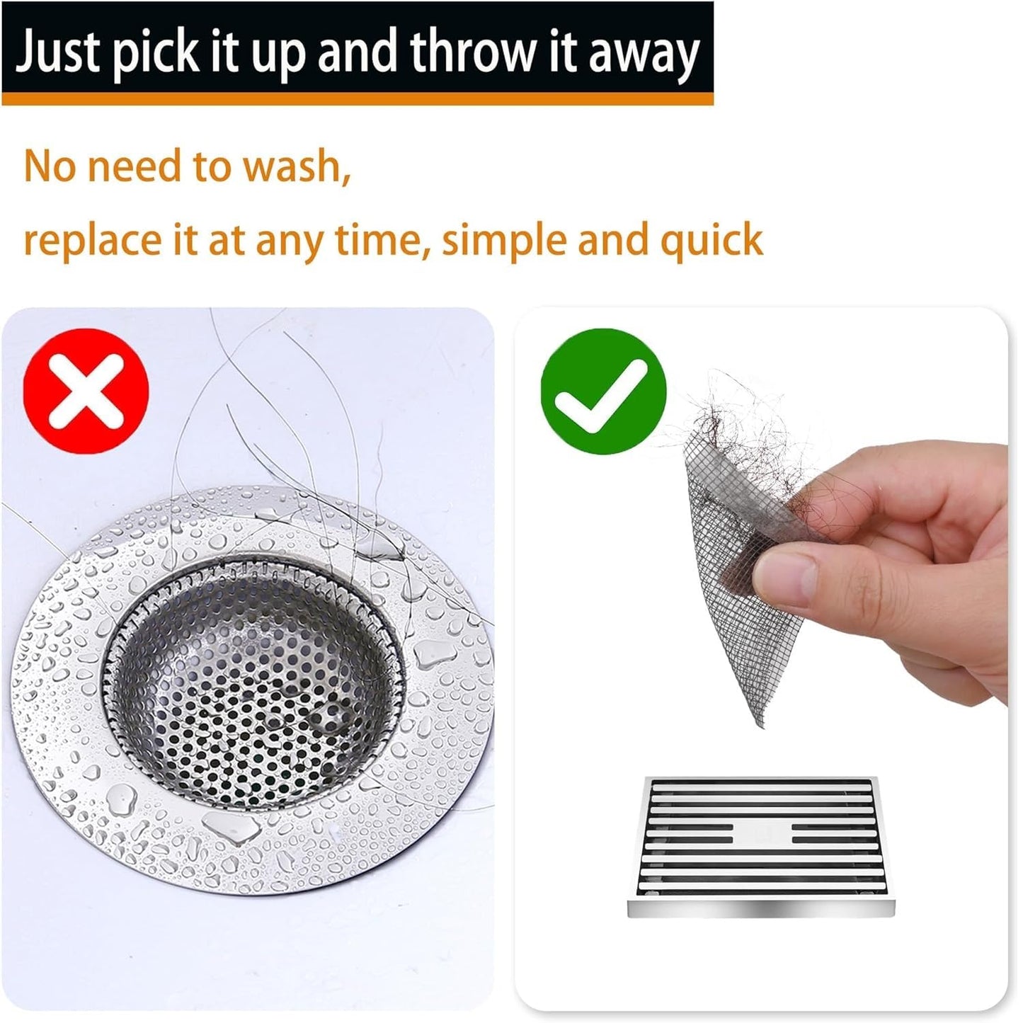 Self Adhesive Mesh Roll for Bathroom Drain Kitchen Sink Strainer Disposable Hair Catcher Shower Drain Mesh Stickers Cuttable PVC Mash Shower Drain Cover Hair Catcher for Any Length (12cm x 4m)