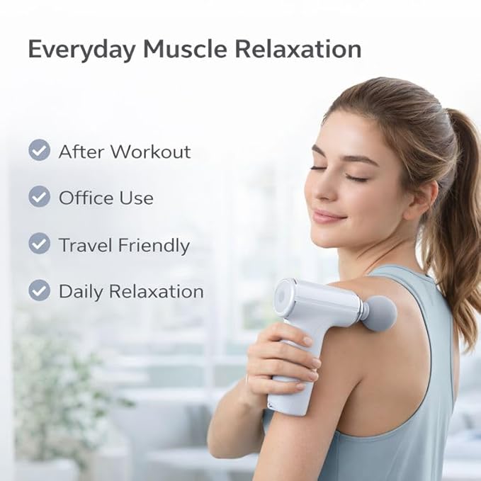 Massage Machine for Body Pain – Mini Massage Gun for Deep Tissue, Muscle & Body Pain Relief – Handheld, Battery Powered Massager for Neck, Shoulder, Back, Foot - (Massage Gun)