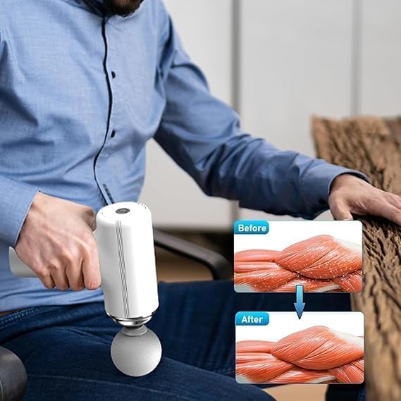 Massage Machine for Body Pain – Mini Massage Gun for Deep Tissue, Muscle & Body Pain Relief – Handheld, Battery Powered Massager for Neck, Shoulder, Back, Foot - (Massage Gun)