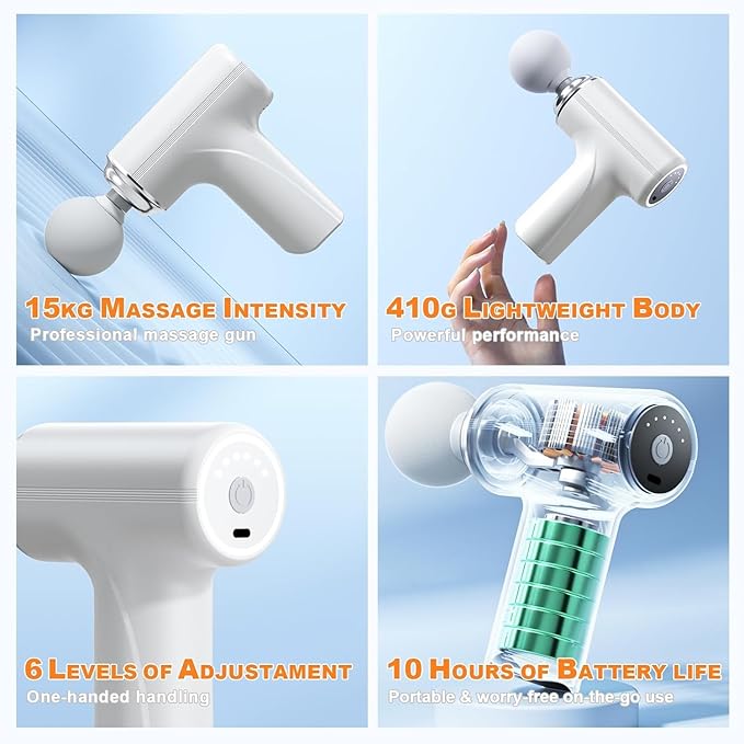 Massage Machine for Body Pain – Mini Massage Gun for Deep Tissue, Muscle & Body Pain Relief – Handheld, Battery Powered Massager for Neck, Shoulder, Back, Foot - (Massage Gun)