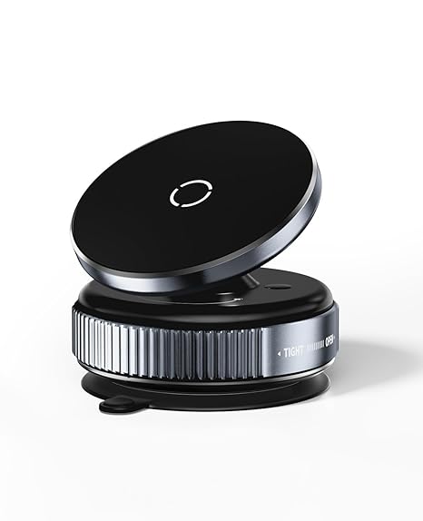 Magnetic Phone Holder Stand Upgraded Vacuum Suction Cup Mount with 360° Swivel Lock | Compatible with | for Car, Gym, Mirror, Kitchen & Smooth Surfaces