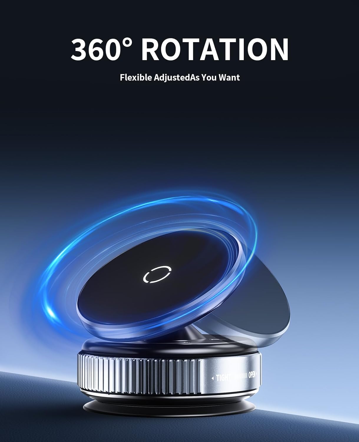 Magnetic Phone Holder Stand Upgraded Vacuum Suction Cup Mount with 360° Swivel Lock | Compatible with | for Car, Gym, Mirror, Kitchen & Smooth Surfaces