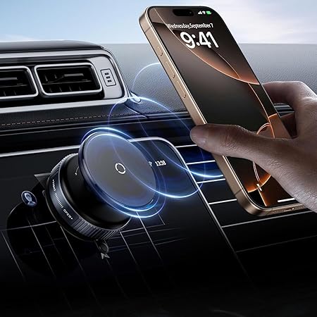 Magnetic Phone Holder Stand Upgraded Vacuum Suction Cup Mount with 360° Swivel Lock | Compatible with | for Car, Gym, Mirror, Kitchen & Smooth Surfaces