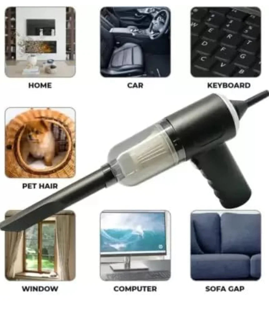 Powerful 3-in-1 Vacuum Cleaner for Car & Home – Compact, Cordless, Wet & Dry, Blower Function, Mini & Portable for Sofa, Dust, and Deep Cleaning (Vaccum Cleaner) (4 in 1 High Power)