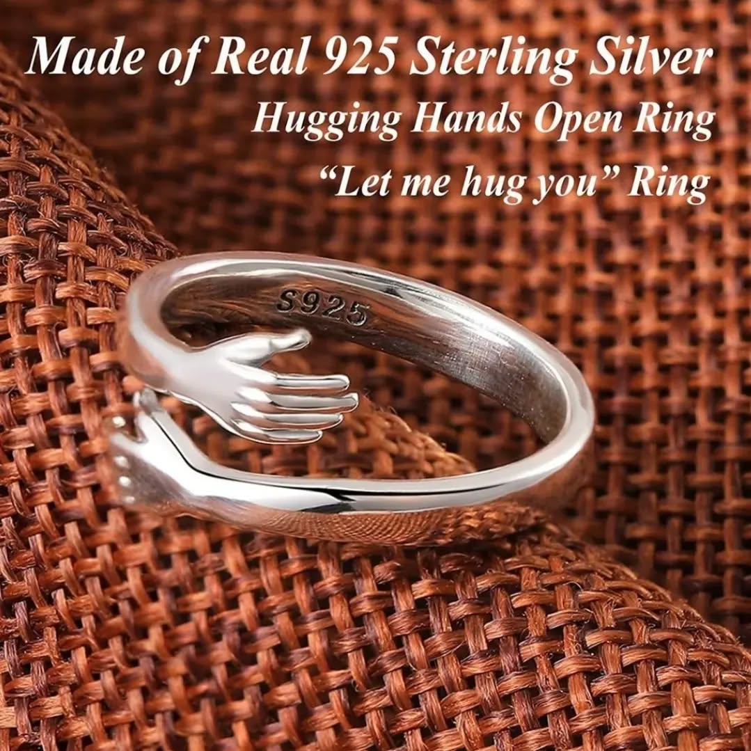 The Hug Ring | 925 Italian Silver Hug Ring |  Elegant Gift for Girlfriend, Wife, Sister | Authentic Silver Jewelry