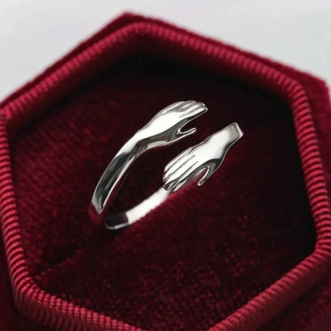 The Hug Ring | 925 Italian Silver Hug Ring |  Elegant Gift for Girlfriend, Wife, Sister | Authentic Silver Jewelry