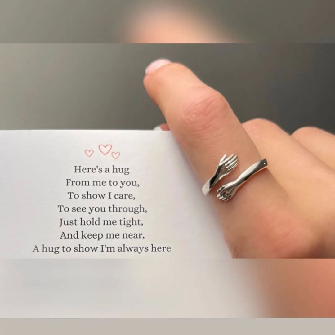 The Hug Ring | 925 Italian Silver Hug Ring |  Elegant Gift for Girlfriend, Wife, Sister | Authentic Silver Jewelry