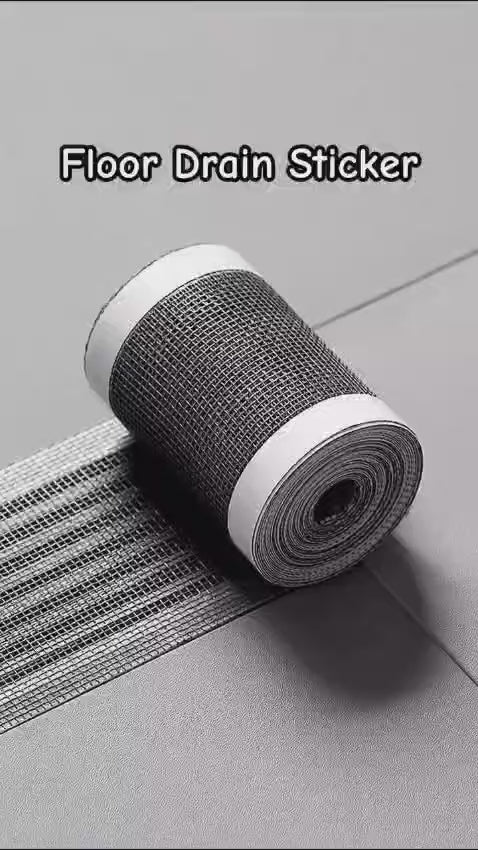 Self Adhesive Mesh Roll for Bathroom Drain Kitchen Sink Strainer Disposable Hair Catcher Shower Drain Mesh Stickers Cuttable PVC Mash Shower Drain Cover Hair Catcher for Any Length (12cm x 4m)